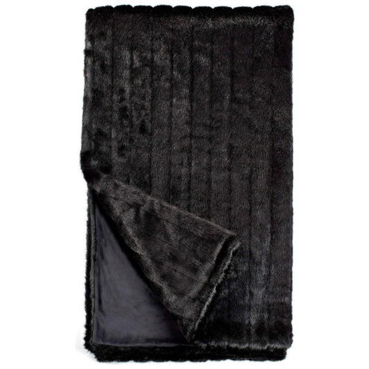 Black Mink Faux Fur Throws