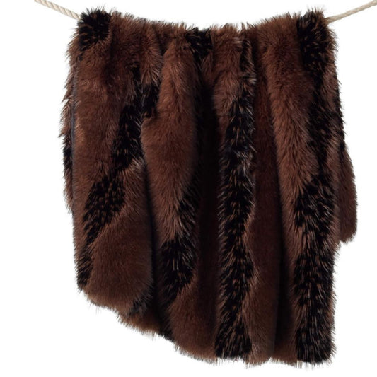 Limited Edition Chocolate Fox Faux Fur Throws 60"X72"