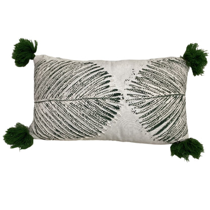 Green Leaf Pattern Pillow