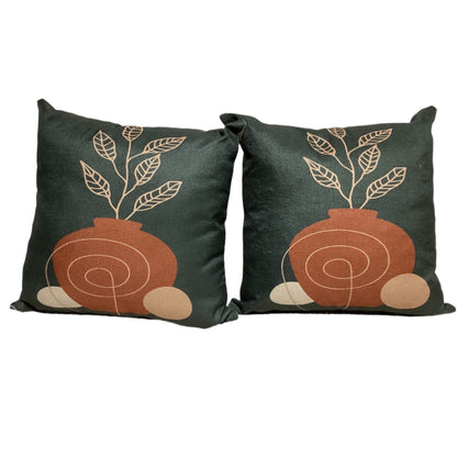 Green pillow vase design 17”x17”-Set of 2