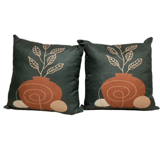 Green pillow vase design 17”x17”-Set of 2