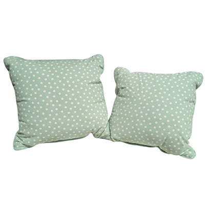 Mint & White Geometric Pillows (Set of 2)-OPEN BOX
