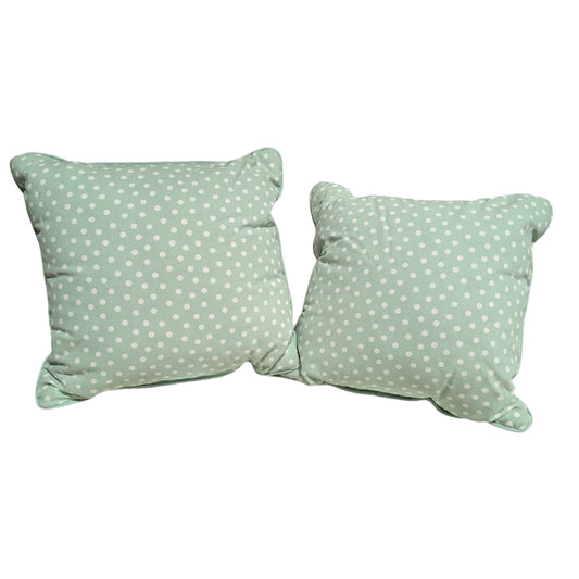 Mint & White Geometric Pillows (Set of 2)-OPEN BOX