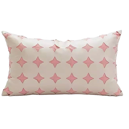Pink Corduroy Pillows W/ leather detailing - Set of Two -OPEN BOX
