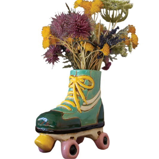 Ceramic Roller Skate Planter
