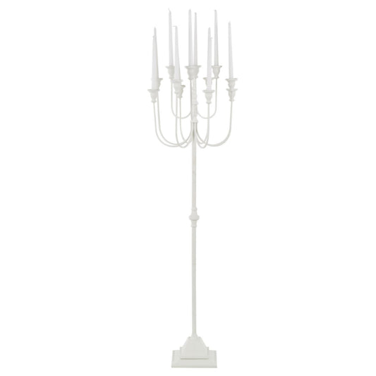 White Metal Taper 12 Slot Decorative Candelabra