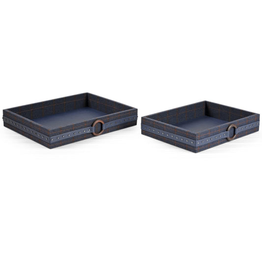 DAHLIA TWEED TRAYS-(SET OF 2)