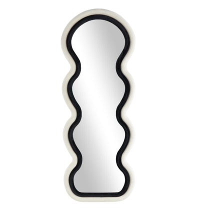 Black Velvet Wavy Wall Mirror