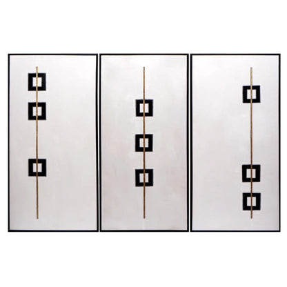 Boxed In (Set Of 3) - 30" X 60" - Black Floater Frame