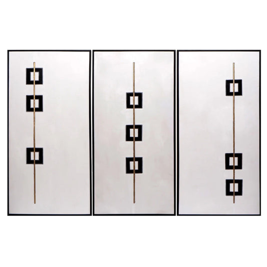 Boxed In (Set Of 3) - 30" X 60" - Black Floater Frame