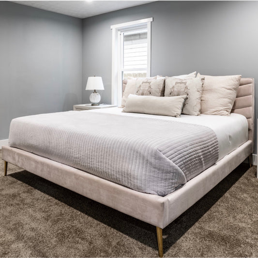 Pastel Pink King Sized Bed-LOCAL PICK UP ONLY