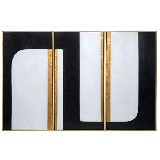The Path (set Of 3) - 30" X 60" - Gold Floater Frame