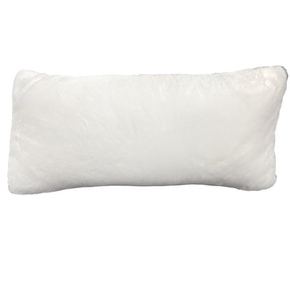 White Faux Fur Pillow, 12x20- OPEN BOX