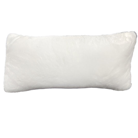 White Faux Fur Pillow, 12x20- OPEN BOX