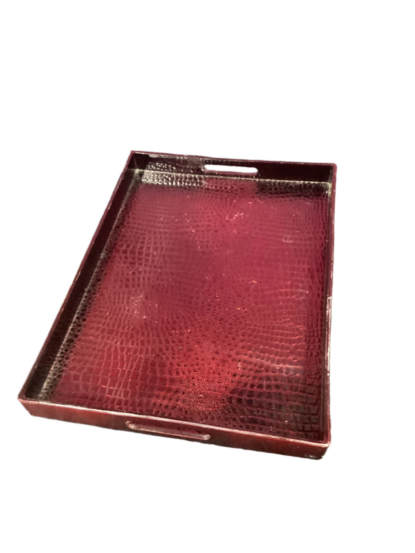 Alligator Burgundy Tray