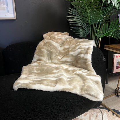 Winter Rabbit Faux Fur Bed Runner – 53" x 53"