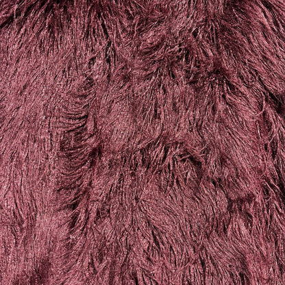 Long-Pile Faux Fur Throw-60" x 72" (Wine/Burgundy)