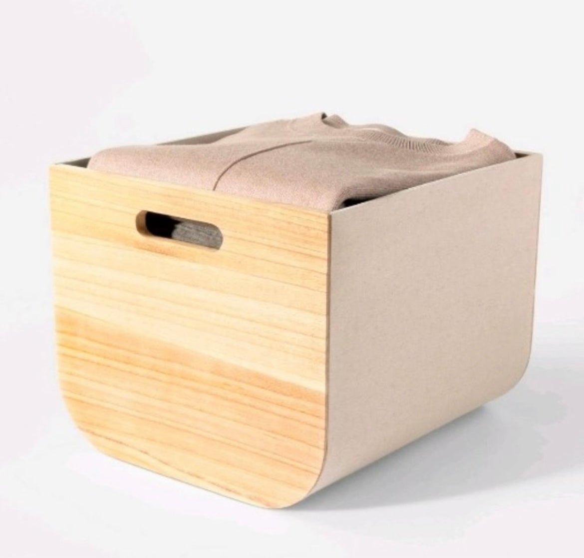 Wood Linen Bin-Open Box