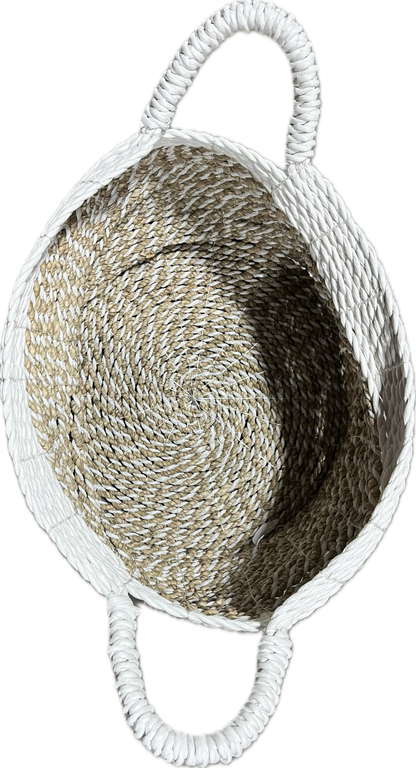 Small Beige & White Basket