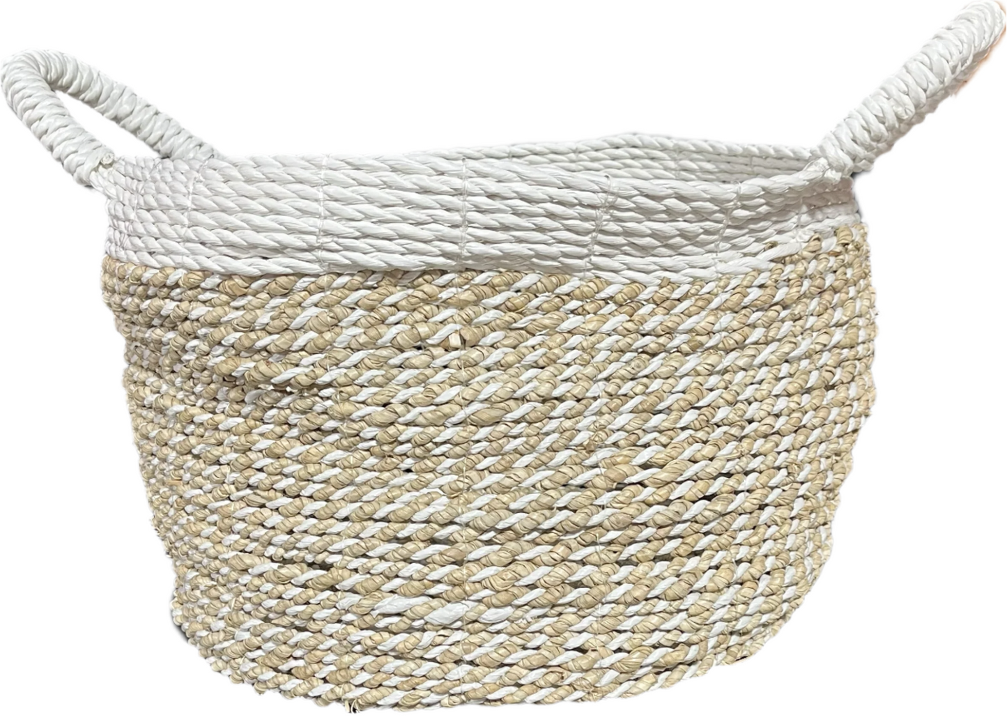 Small Beige & White Basket