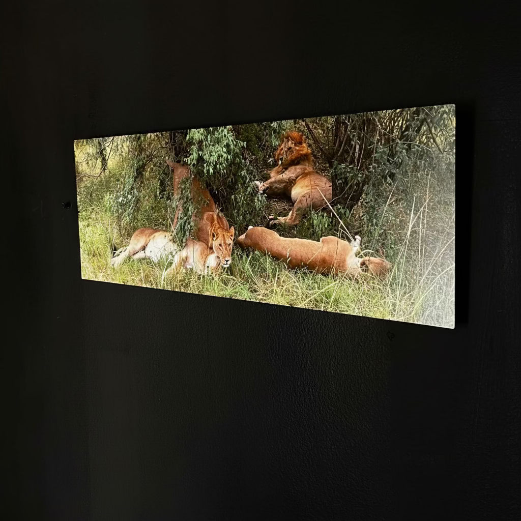 Pride of the Savannah: Metal Canvas Wall Art-Open Box