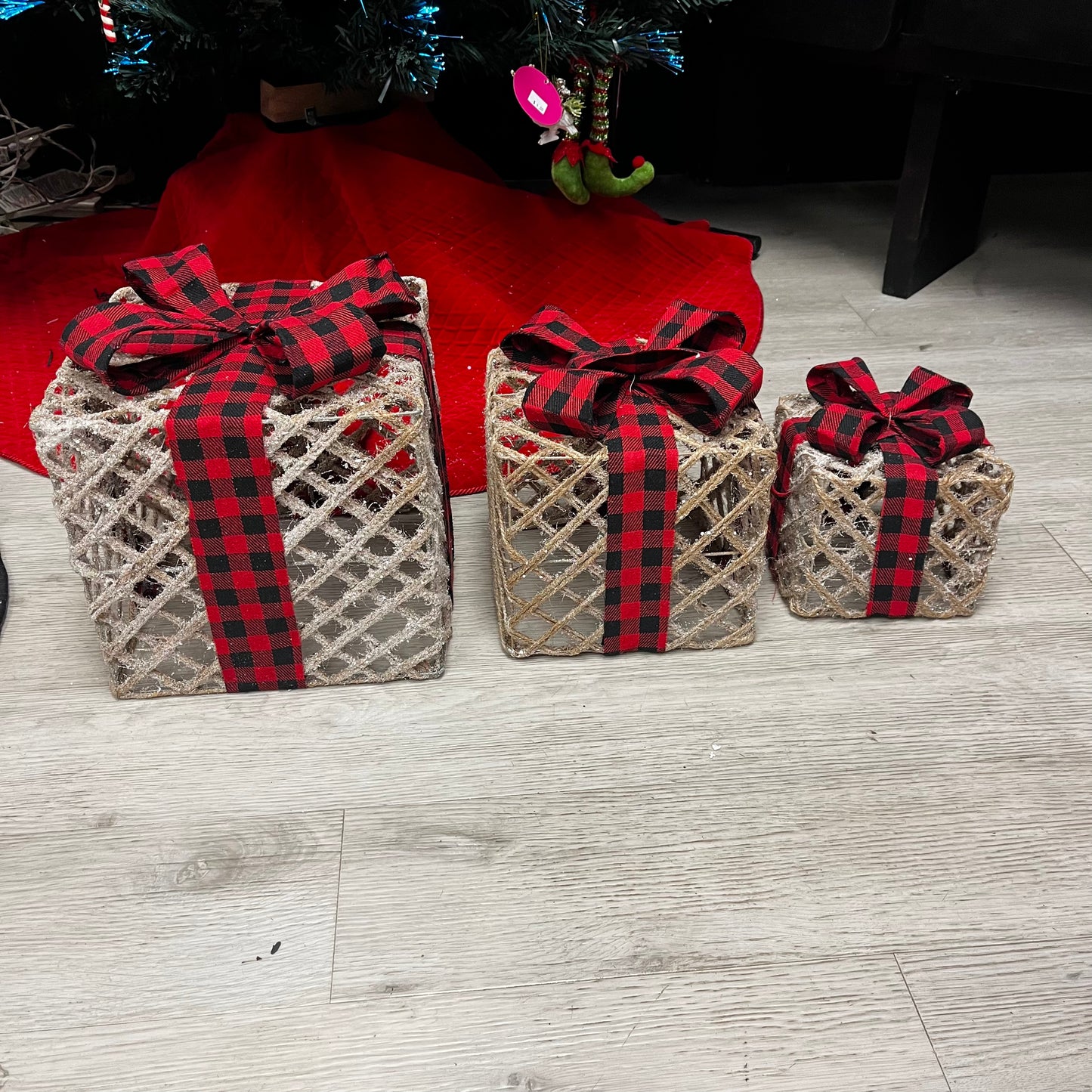 Rustic Plaid Gift Box Set of 3