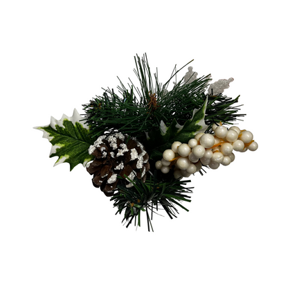 Faux White Berry and Pinecone arrangement *OPEN BOX