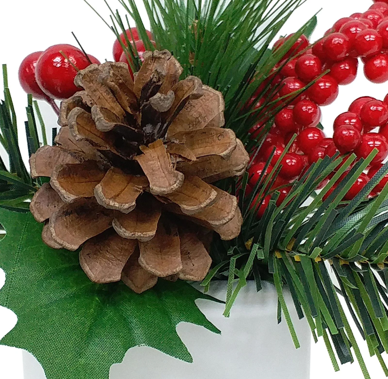 Red Berry and Pinecone Greenery Arrangement