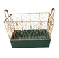 Gold & Green Storage Basket