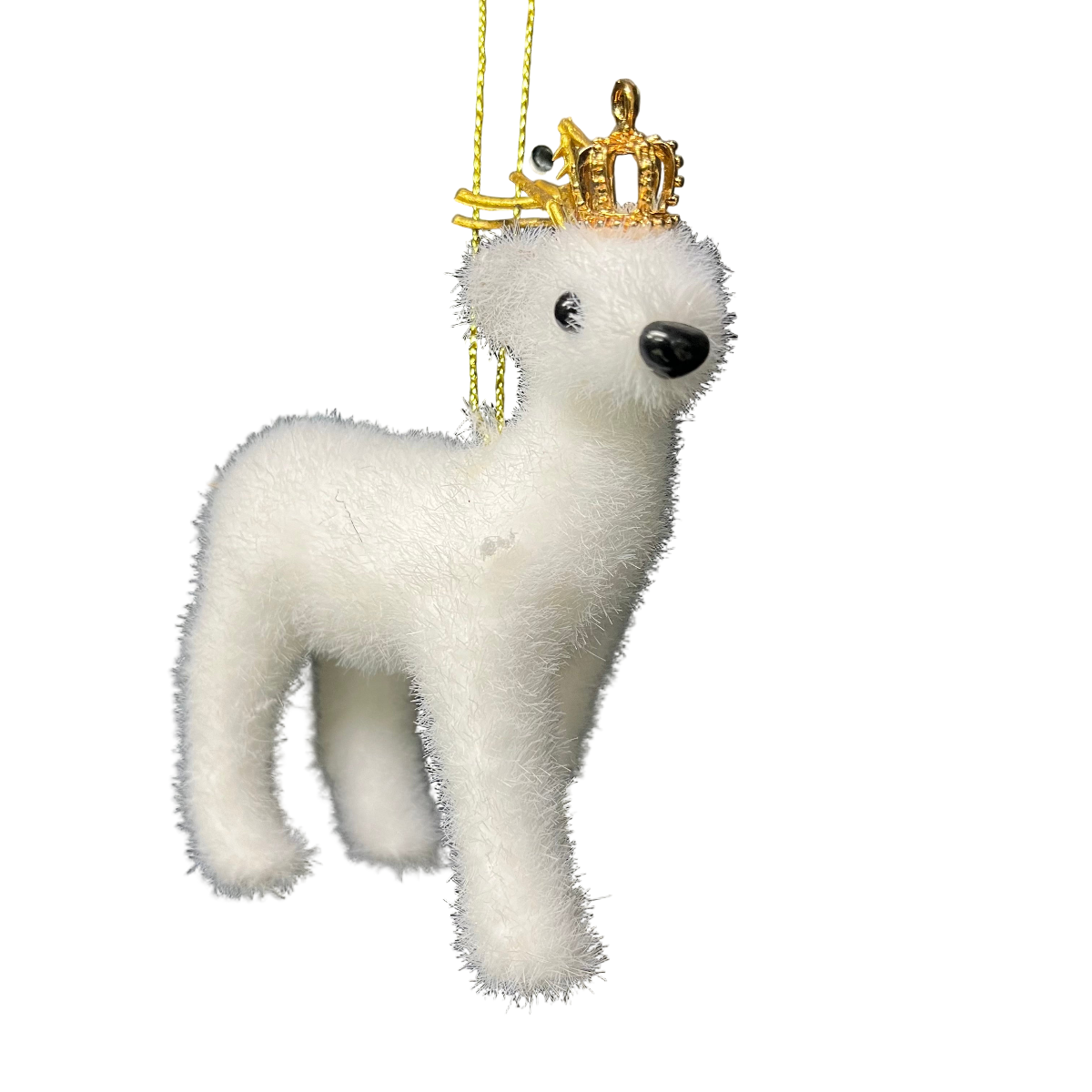 Fuzzy White Reindeer Ornament *OPEN BOX