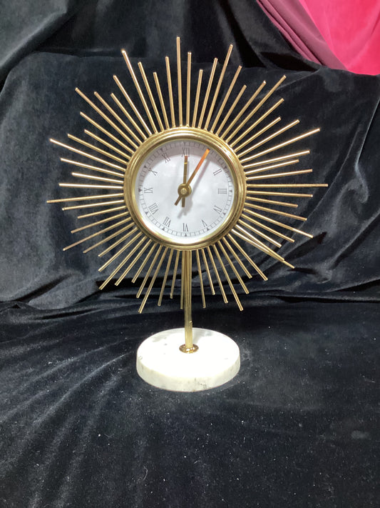 Small gold sunburst clock -open box-6005