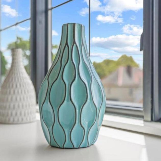 Teal Decorative Vase-8074