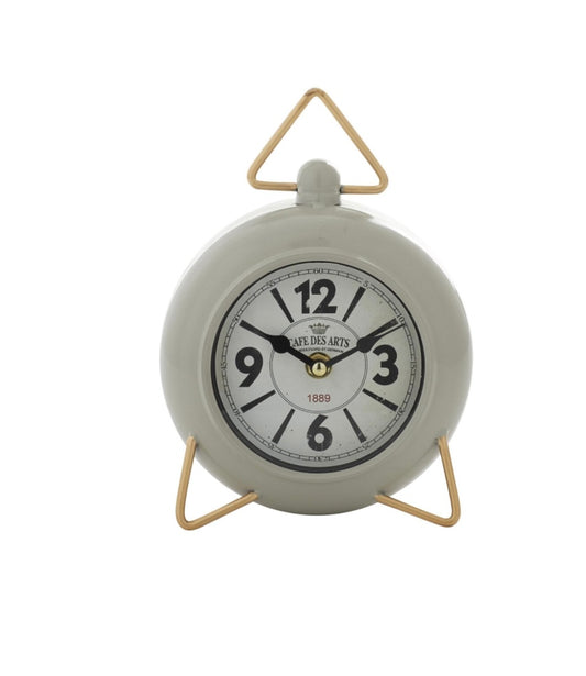 Gray metal clock with gold ascent-6003