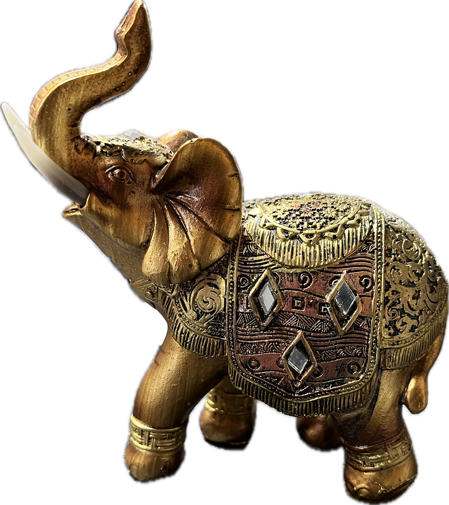 Small gold elephant statue