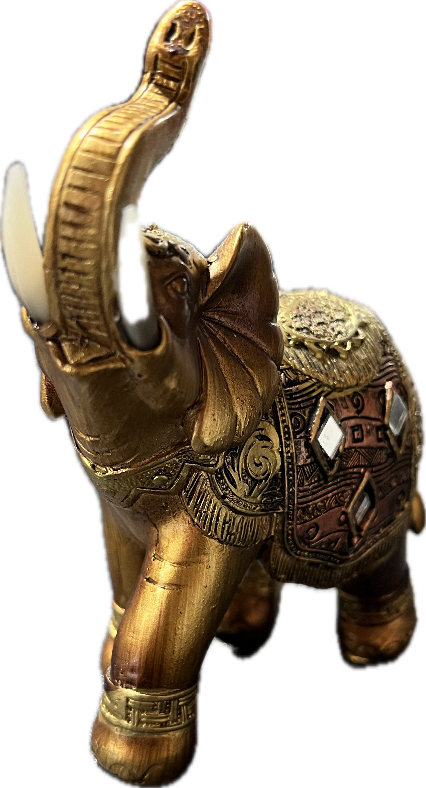 Small gold elephant statue