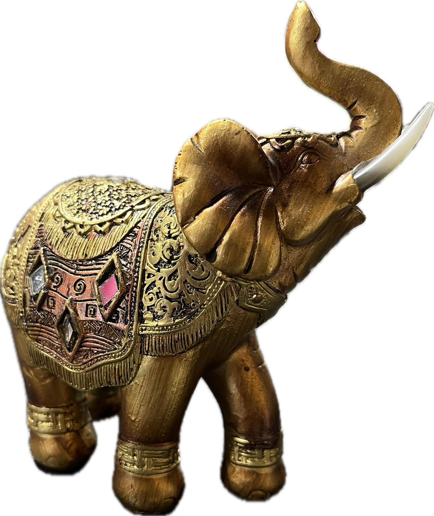 Small gold elephant statue