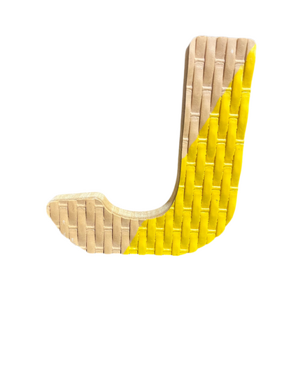 Yellow wooden letter”J”