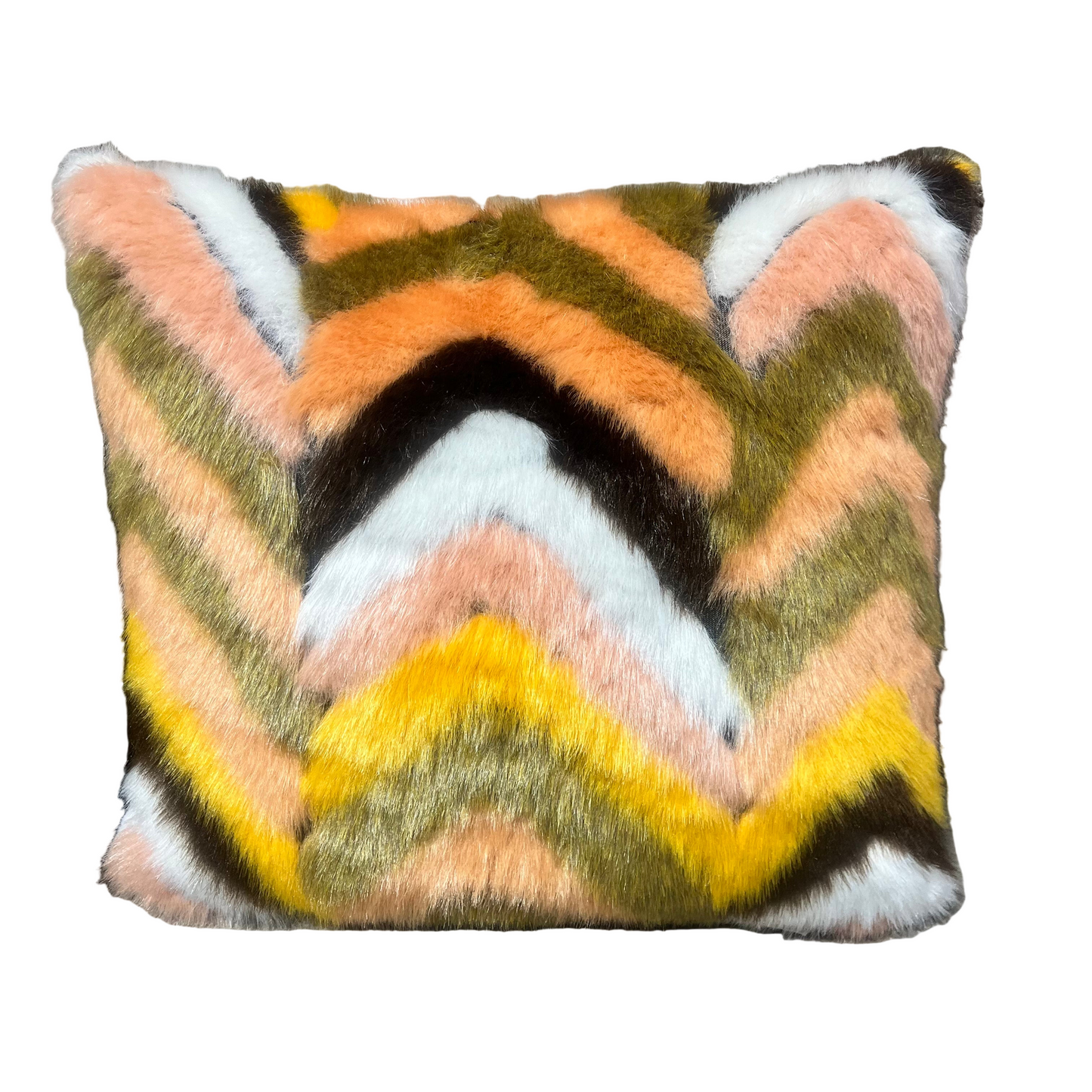 Faux fur Chevron Pillow Set of 2-Open Box