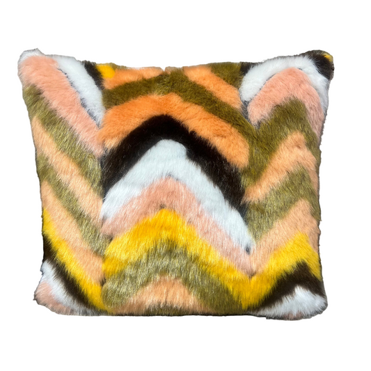 Faux fur Chevron Pillow Set of 2-Open Box