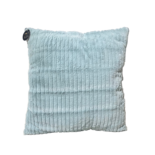 Set of 2 Aqua Faux Fur Pillows