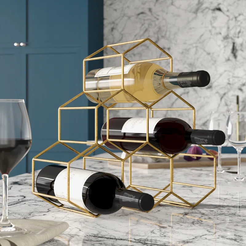 Gold wine rack