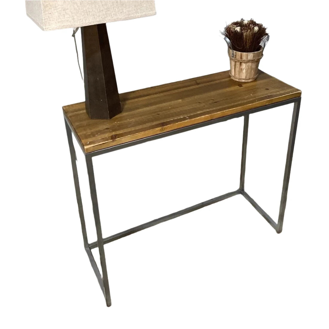 Wood Top Console Table