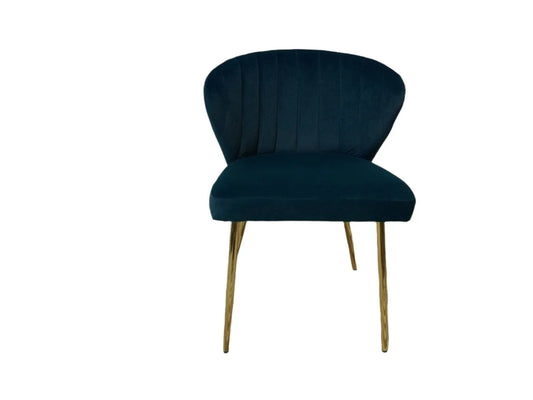 Dark teal faux velvet chair- LOCAL PICK UP ONLY