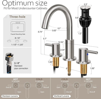 8” Widespread Bathroom Faucet