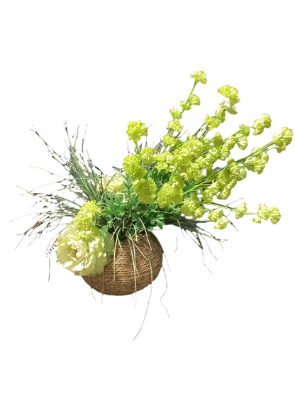 Faux Flower Bundle in Rope Vase - Open Box