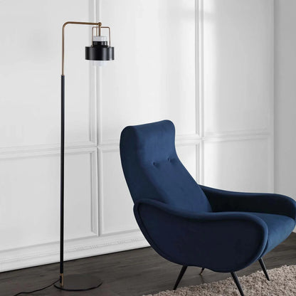 Floor Lamp-Black/Brass Gold - Open Box