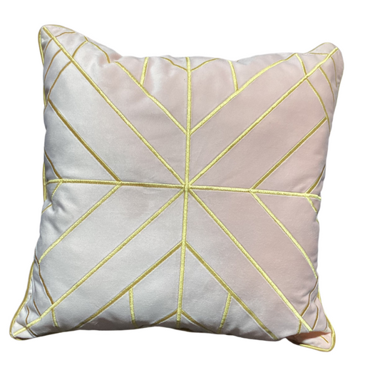 Pink Sued Pillow W/Gold Ascents