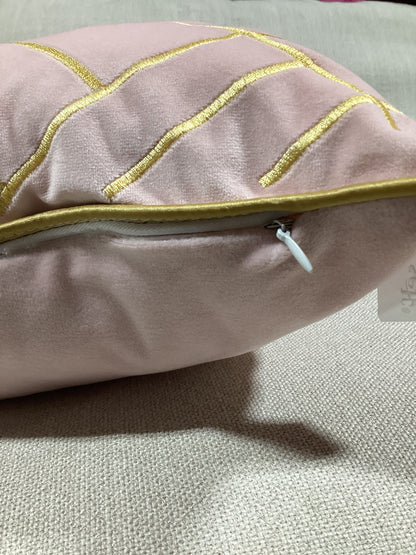 Pink Sued Pillow W/Gold Ascents