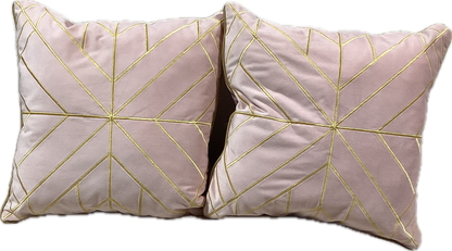 Pink Sued Pillow W/Gold Ascents