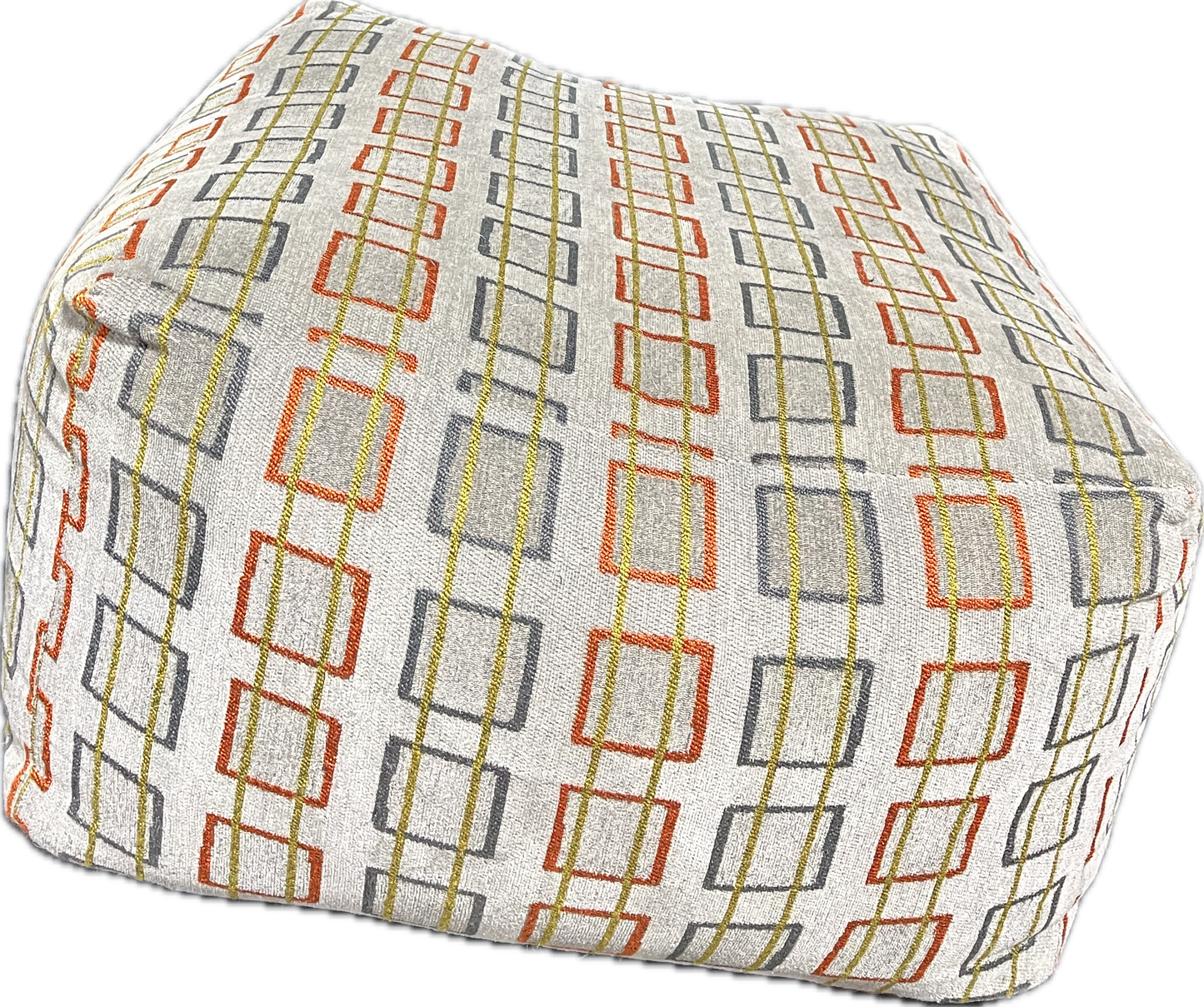 Multi Colored Pouf Ottoman-Open Box